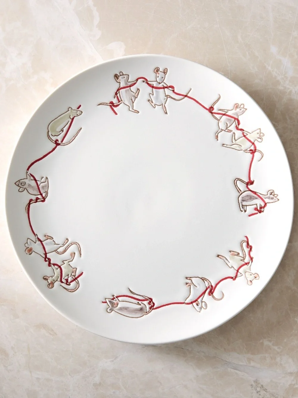 Naughty or Mice Stoneware Dinner Plates Set of Four